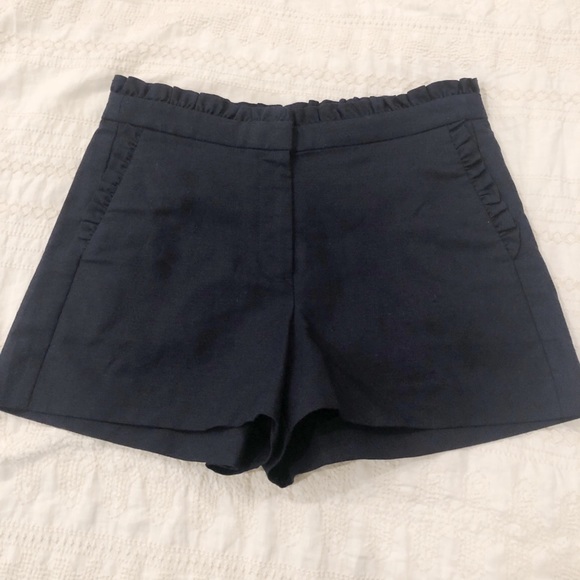 J. Crew Navy Ruffled Shorts - Picture 2 of 6